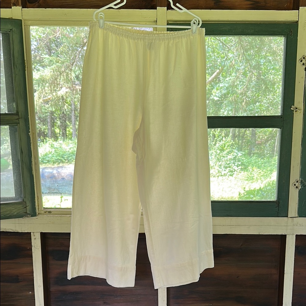 Soft Surroundings Wide Leg Cotton Pants XL